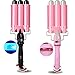 Surker Hair Sticks Three Rods Curlers Hair Sticks Three Water Ripples Hair Curler Curling Wand Hot Sticker for DIY Curly Hair