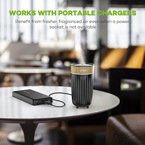 Aroma Diffuser VAVA Auto Luftbefeuchter 60ml Tragbarer Duftzerstäuber für den Auto-Getränkehalter USB-Kabel, 2 Nebeleinstellungen, Auto-Aus, PP & BPA-Frei - 2