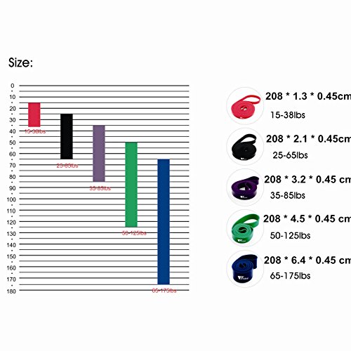 Amzdeal Fitnessbänder Premium Latex Widerstand-Bänder Trainingsbänder Strap Training Loop CrossFit-Band zur Stärkung der Muskulatur für Gewichtstraining und Yoga - 2