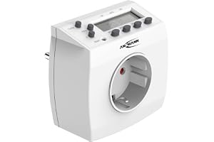 ANSMANN timer, veckotimer AES5, LCD-skärm, 3 680 W, digital timer med 8 omkopplingstider, slumpmässig funktion, sommartimer