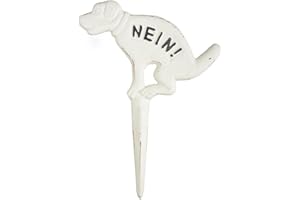 Esschert Design Hundeschild Hundeklo "Nein!" weiß aus Gusseisen, 22,5 x 1,2 x 31,5