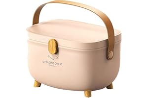 Les-Theresa Hausapotheke, Ovale Kunststoff Medizin Aufbewahrungsbox, Doppelschichtiger, mit Mehreren Fächern, Großem Fassungsvermögen Medizinischer Kasten für zu Hause, im Freien