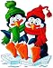 Produktbild alles-meine.de GmbH 4 versch. Stück: XL Fensterbilder -  Winter & Weihnachtsmotive  - Schneemann / Pinguine / Eulen / Eisbären - statisch haftend - selbstklebend + wiederverwen..