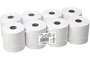 Dohe - Rouleaux Papier Thermique 80x60 mm (8 u.) - Mandrin ⌀12 mm, Longueur 28 m, Tickets pour Terminaux de Paiement, Caisses Enregistreuses, Imprimantes POS et EPOS, Épaisseur 60 g/m², Sans BPA