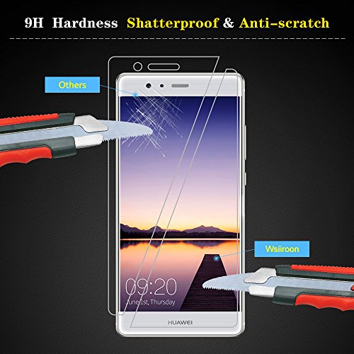 Huawei P9 lite Panzerglas Schutzfolie, Wsiiroon [2 Stück] Displayschutzfolie 3D Touch Kompatibel-0.33mm für Huawei P9 lite, 9H Härte, 2.5D Kanten, 99% Transparente Displayschutz - 6