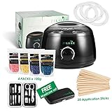 Professional 2019 Wax Warmer Home Waxing Heater Kit with Free Pro Manicure Set for Perfect Salon Hair Removal Results for Women & Men (UK Power Adaptor)