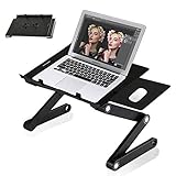 Hochwertiges Material und hohe Festigkeit-entworfen mit Aluminium, dieses stehende Tablett ist robust und langlebig, hält Ihren PC/Laptop fest und stetig. Geeignet für Laptops bis zu 43 cm/17 Zoll.