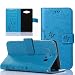 Produktbild EMAXELERS Samsung Galaxy A5 2015 Hülle Flip Schale Brieftasche Standfunktion und Karte Halter Etui Kartenfächer Wallet Tasche Etui für Samsung Galaxy A5 2015,Blue Butterfly