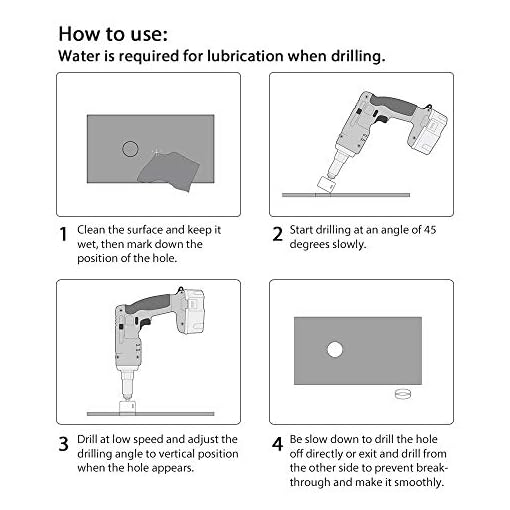 DIY Crafts 13x Diamond Drill Bits, Tile Hole Saw, Sibaok Hollow Core Hole Saw Remover Tools Set for Glass, Porcelain, Ceramic, Granite Drill Bit, 1/4 to 2 Inch 6-50mm (Pattern No # 1, Hole Saw Set) - Image 8
