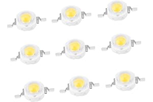 Tbest 50 Chip Led, Led 5V, Lámpara Led 9V, Chip Led, 50 Piezas Led 5V, Diodo Led, 1W Cuentas Led De Alta Potencia Chips De Diodo Emisor De Luz Smd Para Accesorios De Iluminación Diy