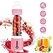 Produktbild Mini Elektrischer Entsafter Tragbare Smoothie Mixer Obst Mixer Edelstahl-Messer 6 Klingen mit USB Ladekabel für Home Office Reisen und Im Freien (Rosa)