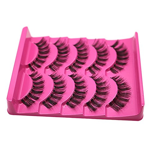 Blue Vessel 5 Paare natürliche lange Wimpern Make-up Handgemachte starke gefälschte falsche Wimpern (a) - 2