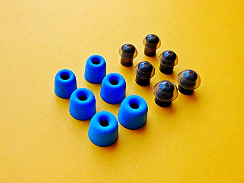 12pcs (BLMF-BNMH-Sc)- S/M/L Premium Memory Foam and Noise Isolation Replacement Earbuds Eartips for Munitio NINES 9mm Tactical, Billets 9mm with In-Line Mic, and SV Mobile Performance In-Ear Earphones