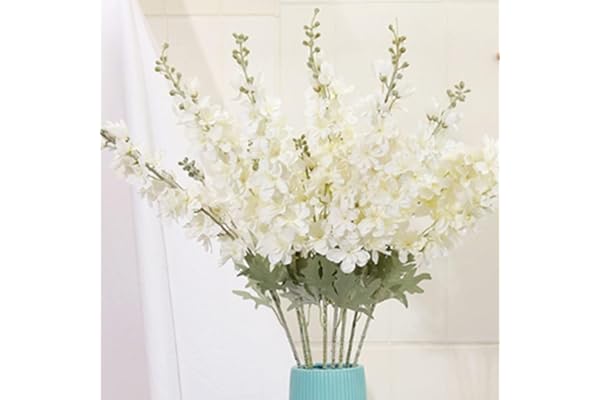 OUKEYI 85 cm (33 tum) 6 st falska blommor delphinium konstgjord siden larkspur lång stam blommor för hög vas hem bröllop fest dekor