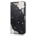 Produktbild Kucosy Huawei P20 Lite Schutzhülle, Huawei P20 Lite Glitzer Hülle, Huawei P20 Lite Luxury Bling Glitzer Handyhülle Damen Mädchen Schutzhülle Sparkle DIY Kamelie Strass PU Leder Handytasche Handy Tasche mit Magnet Kartenfächer und Standfunktion Folio Bookcase Weich TPU Innere Kratzfeste Handyhülle Umfassender Schutz Etui Case Cover Mädchen Handy hüllen für Huawei P20 Lite - Kamelie Schwarz
