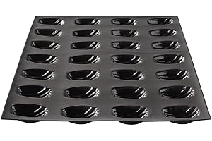 FLEXIPAN Moule 28 Mini Madeleines Maison – Accessoire Silicone Patisserie, Gateau, Biscuit - Cuisson Parfaite, Démoulage Facile - Format Bouchée - Rectangulaire Four - Recette Traditionnelle