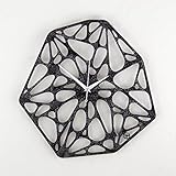 Lautlose Wanduhr „Spinngewebe“, Schwarz-Weiß