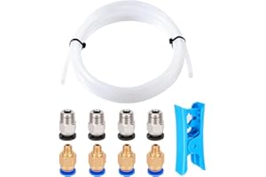 Aiqeer 3 metry 3D drukarka teflonowa PTFE rura z nożem, 4 sztuki złącza pneumatycznego PC4-M6 i 4 sztuki PC4-M10 złącze pneumatyczne
