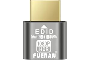 FUERAN Dummy Plug Headless Ghost Display Emulator Premium Aluminum PC HDMI-Compatible（Fit Headless-1080P-HDR）