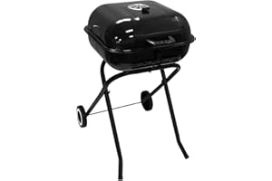 THINIA HOME - Barbacoa de Carbón Plegable Tamarit, Acero, para Jardín, Terraza, Camping y Patio, Carbón, Función Grill, Válvu