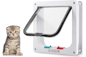 Itian Puerta Gato del Perro, Fuentes del Animal Doméstico, Puerta para Mascotas, la Dirección del Control de Acceso --- L (Blanco)