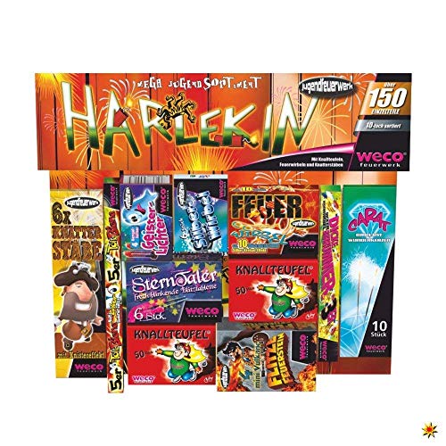 150 Teile - HARLEKIN - KINDERFEUERWERK + Parkscheibe