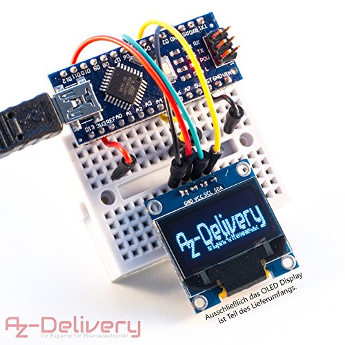 AZDelivery Pantalla OLED Display I2C 128 x 64 p  xeles 0 96 pulgadas para Arduino y Raspberry Pi