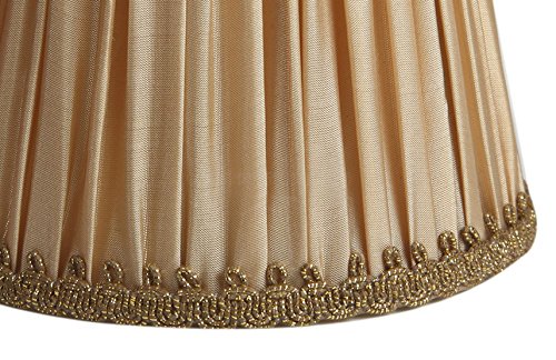 Splink 2 Pcs Lampenschirm E12/E14 Organza Stoff Stehlampe Tischlampenschirm mit Gold Trim Vintage Barockstil Stil 90*130*110mm - 4
