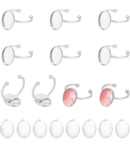 BENECREAT 925 Sterlingsilber Ringrohlinge Mit 4 Kra Produktbild-Vorschau 11