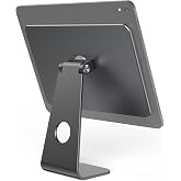 Fogy Apple İpad Air 13 M2-M3 2024/2025 Uyumlu 360&deg; D&ouml;nen Y&uuml;zen Al&uuml;minyum Alaşım Taban G&uuml;&ccedil;l&uuml; Mıknatıs Dock iPad Standı Masa i&ccedil;