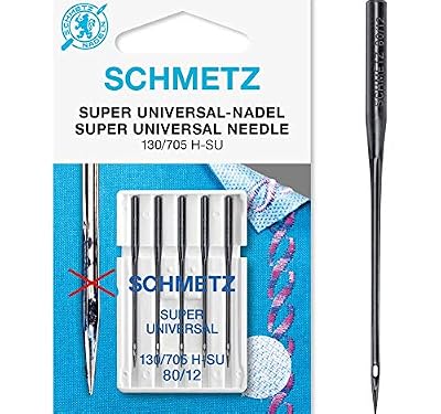 SCHMETZ Aiguille pour Machine à Coudre 130/705 H-SU - 5 Aiguilles Super universelles - Épaisseur des Aiguilles : 80/12