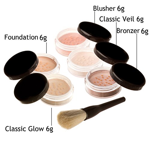 Minerlashack BIG mineral makeup set foundation veil warm brush CHOOSE YOUR SHADE (Alabaster)