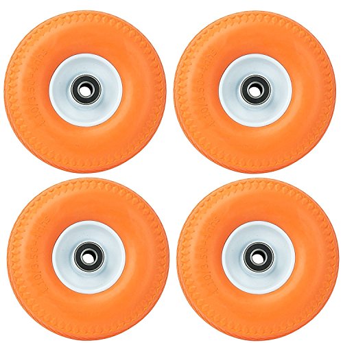 4x Gummirad PU Sackkarrenrad Reifen Vollgummi Ø 260 mm 4.10/3.50-4 Sackkarre TK04-4