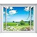 Produktbild YUELA Poster Aufkleber creative Fake window_Wohnzimmer 3D Dreidimensionale warmen Selbstklebende Tapete Zimmer ornament Sticker creative fake Fenster, Feder