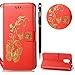 Produktbild Huawei Y7 Prime Hülle,Y7 Prime Leather Handyhülle,WIWJ Handyhülle Wallet Case[Heißprägen Prägung Schmetterlinge Ledertasche] Flip Schutzhülle in Standfunktion Kredit Kartenfächer Magnetverschluss PU Leder Lederhülle Silikon Anti-Scratch Shell Back Cover Folio Hüllen Schale Schutzhüllen für Huawei Y7 Prime+1x Touch Stylus Pen-Großes Rot