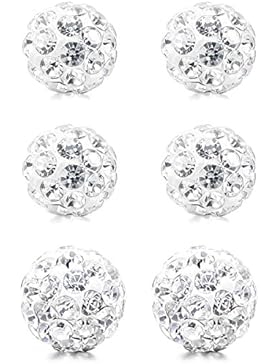 MunkiMix 4mm 6mm 8mm Edelstahl Gestüt Stecker Ohrringe Ohrstecker Ohrhänger Kristall Multicolor Kugel