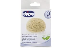 Chicco Ultra-saugfähiger Schwamm, sanfter Schwamm für Babys beim Baden, sanft zu empfindlicher Haut, Kinderschwamm, gelb, 0m+