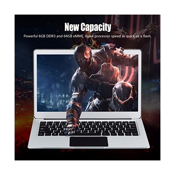 Jumper Ezbook 3 Pro 13.3" Windows10 Home Ultrabook Intel Apollo Lake N3450 Laptop 6GB ROM 64GB RAM Laptop with Dual USB 2.0MP Camera HD Wifi SATA SSD Slot Notebook 4500mAh Battery PC (Full Metal Shell/Supports SSD Upgrade) - Image 4