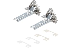 Kenekos - Türscharnier 2er Set kompatibel mit Kühlschrank Bosch/Siemens 268698/00268698, Neff, Constructa, Balay, Whirlpool 481241718776, Bauknecht, Küppersbusch 420189, Miele 2285121
