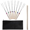 Zacro 8 Stck Grillspie Mit 10 Stck Bambus Grillspie Ausziehbar Edelstahl Mit Holzgriff Perfekt Fr Barbecue