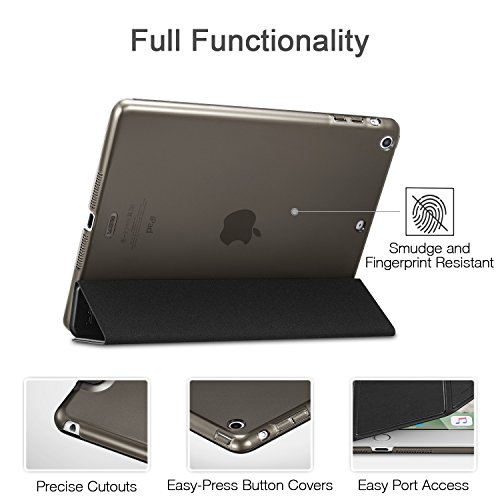 iPad Mini Hülle, ESR Yippee Series Auto aufwachen/Schlaf Funktion Ledertasche Ultradünnen Leichtgewicht Anti-Kratzer Schutzhülle mit durchschaubar Rückseite Abdeckung für iPad mini 3/2/1(Schwarz) - 6