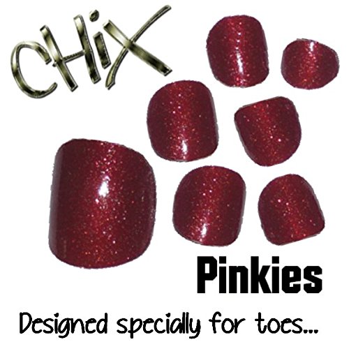 Chix Nails Nail Wraps PINKIES Red Glitter JUST FOR TOES Toes Vinyl Foils Minx Trendy Style SALON