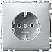 Produktbild Merten MEG2301-4060 SCHUKO-Steckdose, Steckklemmen, aluminium, System Fläche