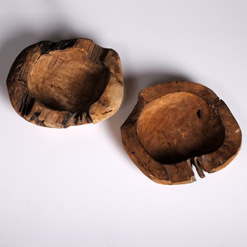 TEAKSCHALE HOLZSCHALE MASSIV TEAK WURZELHOLZ SCHALE 30cm HANDGEFERTIGT INDONESIA - 3