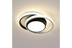 Comely Svart LED taklampor, Taklampa 32W 2350LM, Kreativa Rond moderna taklampor för vardagsrum kök badrum sovrum korridor, N