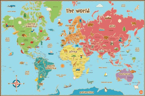 Preisvergleich Produktbild Wallpops Kinder-Weltkarte, selbstklebend