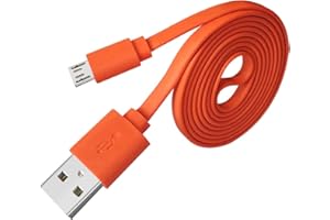 Adhiper Flip 3 Ricarica USB Cavo Micro USB Arancione Adatto per Fast Flat Cable Cavo di alimentazione compatibile Adatto per JBL Flip 2/3/4,Speaker e UE Boom 22AWG Android (1M/Arancione)