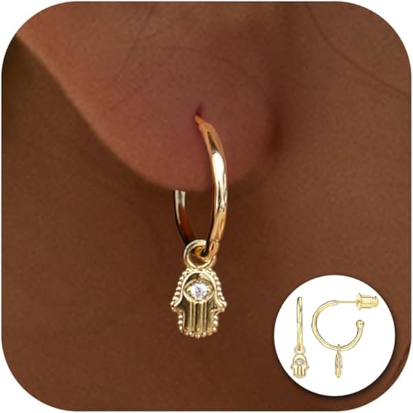 Mary & Jules Gouden creolen, van 925 sterling zilver, eenvoudige, fijne damesoorbellen, gouden creolen, van gerecycled zilver, echte sieraden, gouden oorbellen, oorstekers voor vrouwen en meisjes, 15