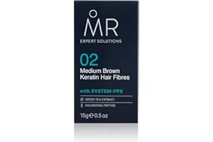 MR. MR Medium Brown Hair Fibres (15g). Hair Loss Concealer with System-PPX, Thinning Hair Concealer for Bald Patch Cover Up, Hair Fibres Medium Brown, Hair Thickener for Men, Hair Texture Powder