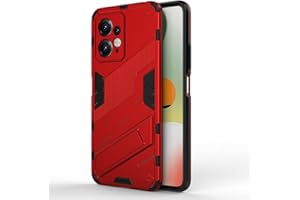 SEAHAI Funda para Xiaomi Redmi Note 12 4G Estuche, Carcasa de Antigolpes [Rugged Armour] Soporte Plegable Oculto Silicona TPU Bumper Anti-Caída Case - Rojo